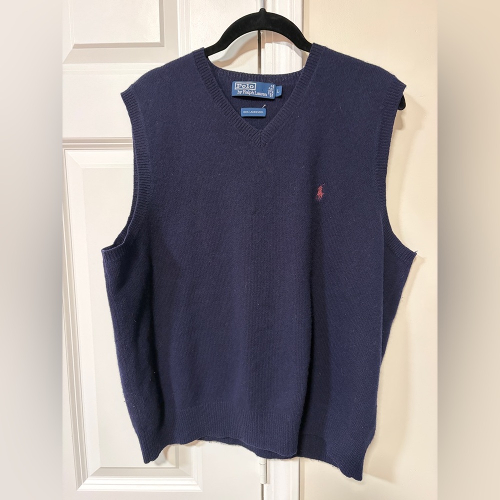 Ralph Lauren Navy Wool Sweater Vest
